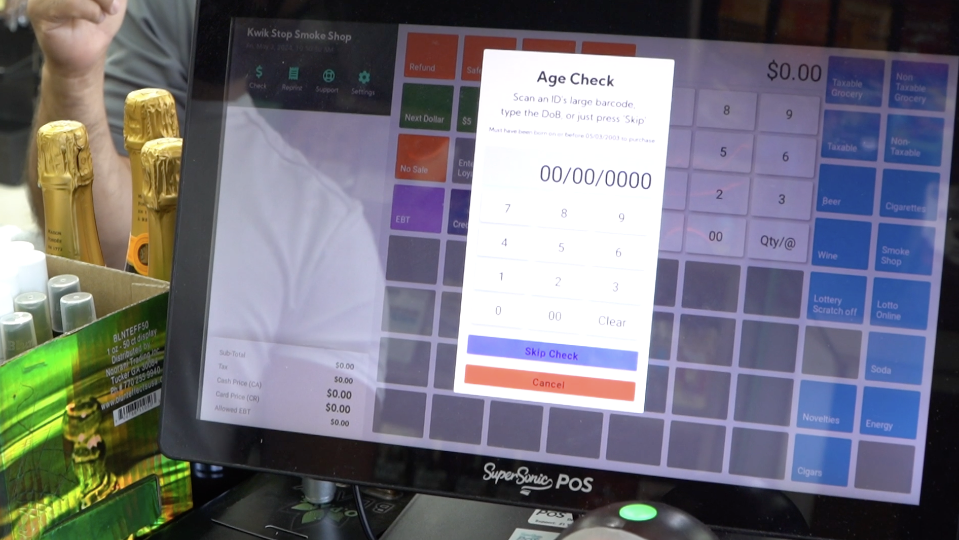 SuperSonic Age Verification Screen Interface